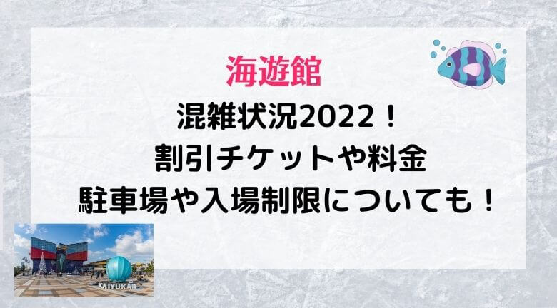 海遊館の混雑状況22 割引チケットや料金 駐車場や入場制限についても ラベイユblog